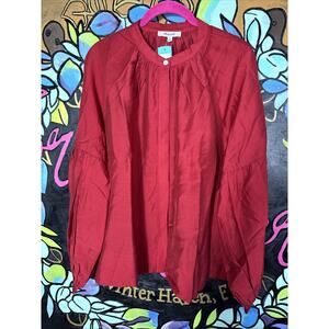 Madewell Germaine Flowy Blouse, Red, Large